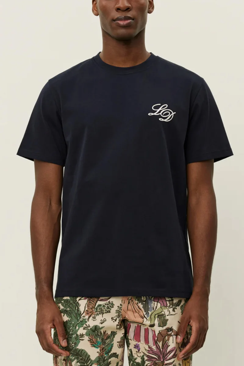 T-Shirt Pique LDM101224 460201-dark navy/white — снимка 2