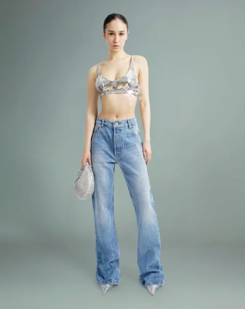 Metal Knit Cropped Top — снимка 2