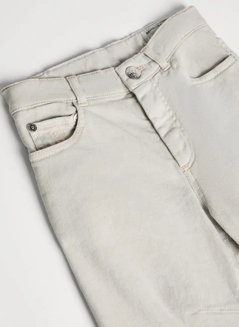 Деним с контрастни детайли Brunello Cucinelli Kids 6 — снимка 8
