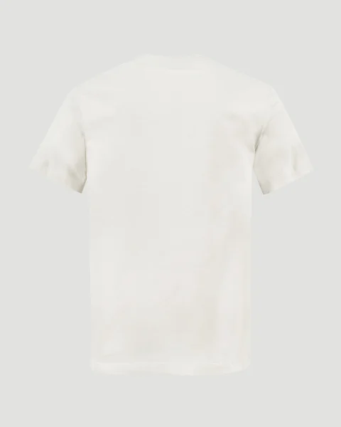 Check-Logo Patch Cotton T-Shirt in Chalk — снимка 3