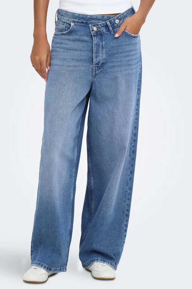 Jeans Onlella-Amber Lw Baggy 15377241 BS000065 medium blue denim — снимка 2