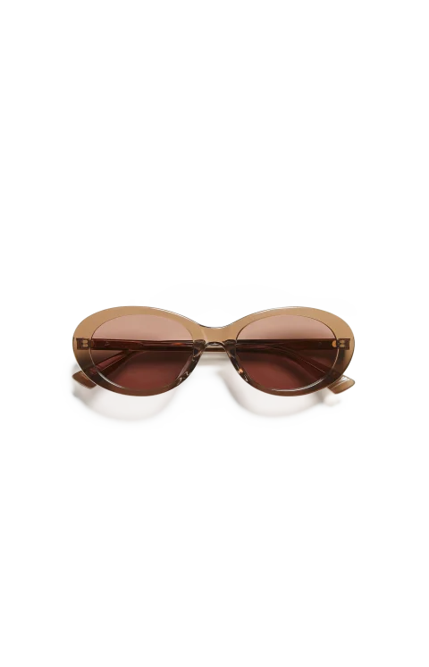 Oval Acetate Sunglasses in Brown
