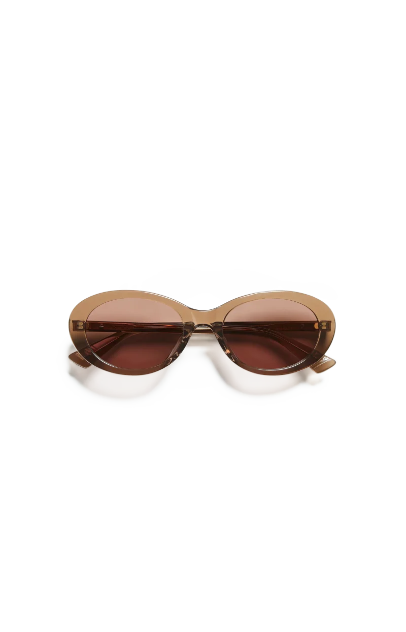 Oval Acetate Sunglasses in Brown