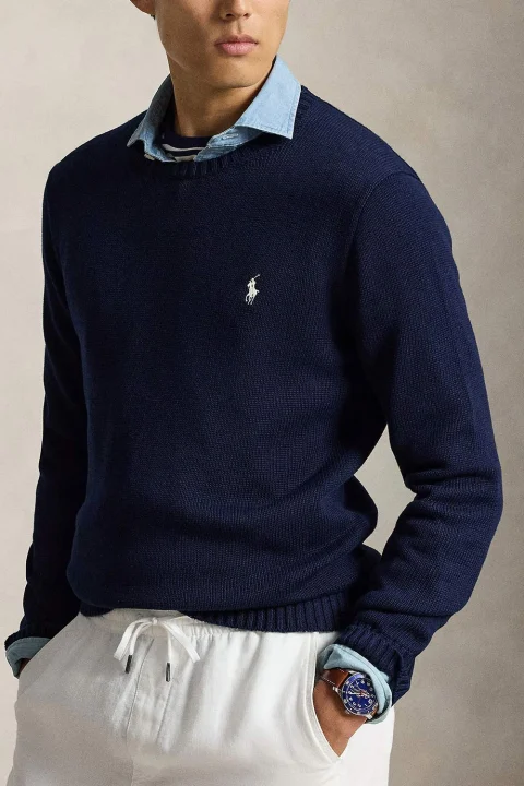 Плетено Cotton-Lscnpp7Gg 710810846503 410 navy — снимка 2