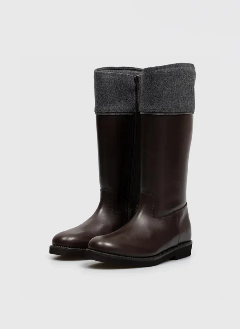 Ботуши с монили Brunello Cucinelli Kids — снимка 3
