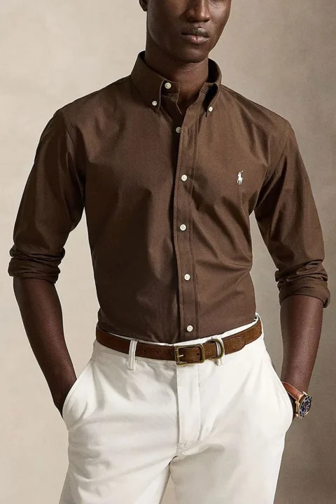 Риза 50/1 Bistrch Poplin-Lsl-Sps 710929349505 200 brown — снимка 2