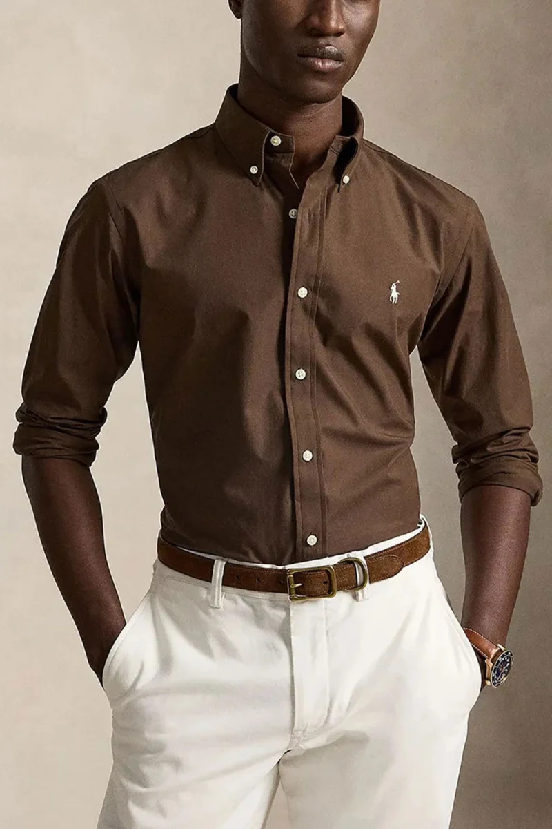 Риза 50/1 Bistrch Poplin-Lsl-Sps 710929349505 200 brown — снимка 2