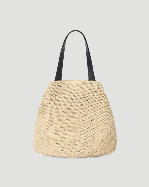 Medium Punch Hole Shopper in Raffia — снимка 3