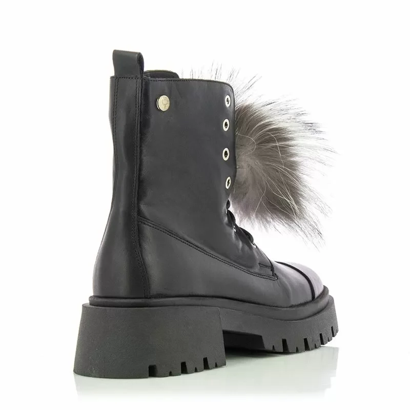 Дамски Кубинки CARLO FABIANI – 28105 PELICA BLACK FUR — снимка 2
