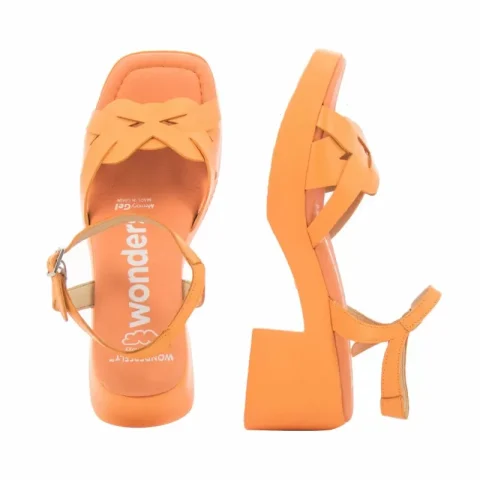 Дамски Сандали На Ток WONDERS – D-1011 CATALINA APRICOT — снимка 5
