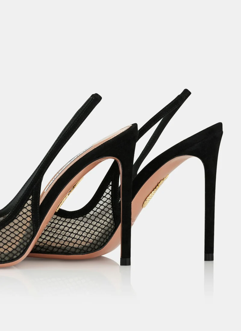 Обувки на ток от велур 'Gia' Aquazzura — снимка 3