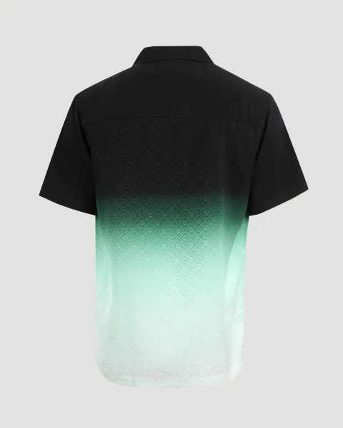 Gradient Monogram Jacquard Short-Sleeve Polo Shirt — снимка 3