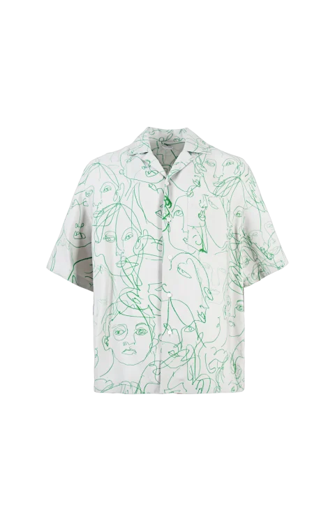 Printed Shirt in Viscose Twill