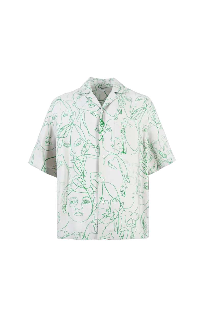 Printed Shirt in Viscose Twill
