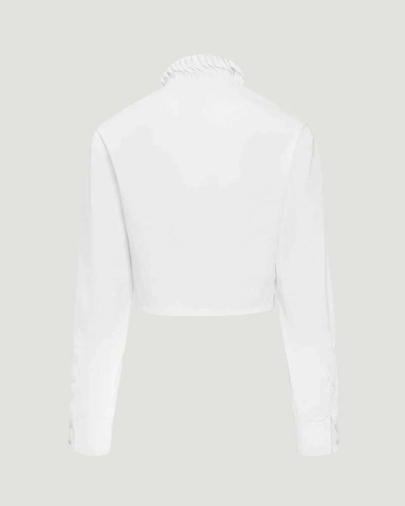 Cotton Poplin Cropped Blouse — снимка 3