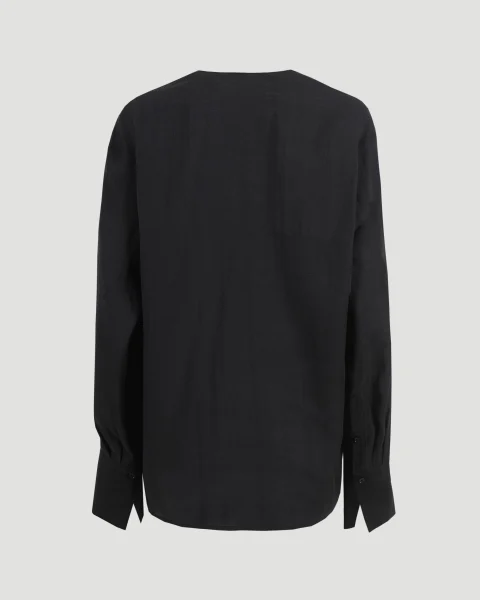 Cowl Blouse in Black — снимка 2