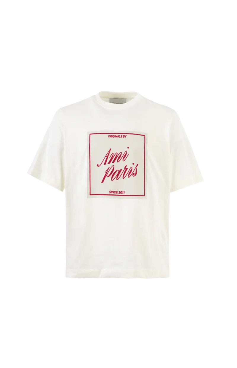 Original Ami Paris Logo Cotton T-Shirt