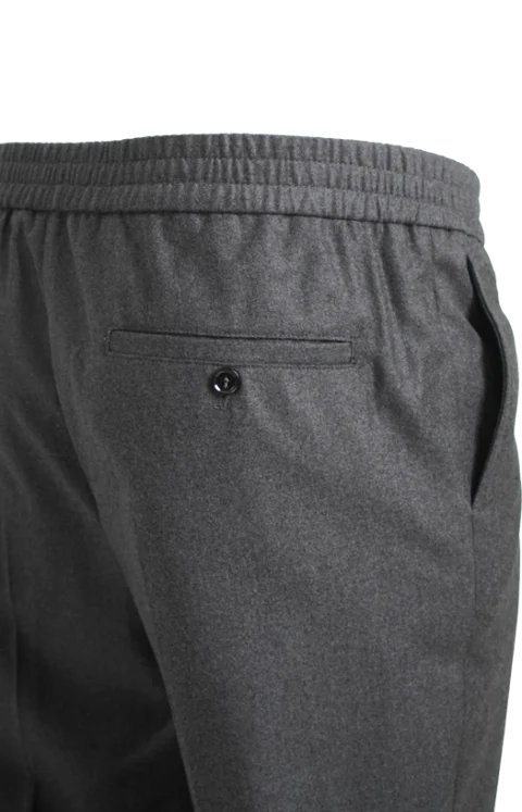 Straight Wool Canvas Trousers in Anthracite — снимка 2