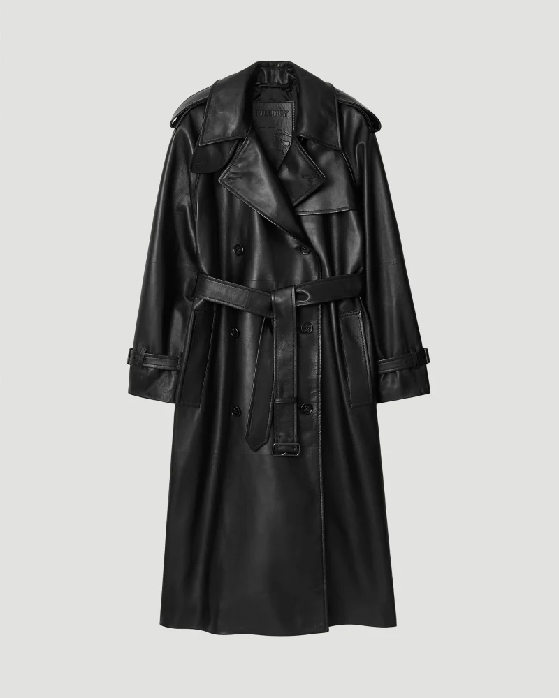 Long Leather Castleford Trench Coat