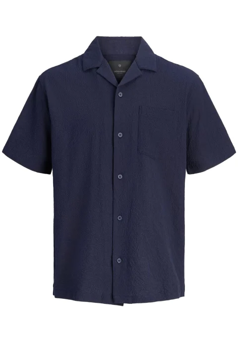 Риза Jprblashawn Seersucker S/S 12295815 19-3924 TCX night sky