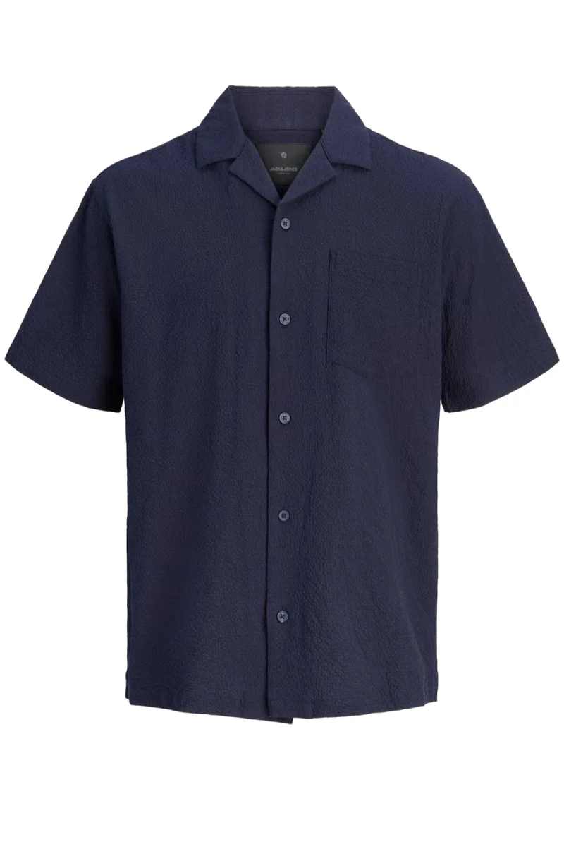Риза Jprblashawn Seersucker S/S 12295815 19-3924 TCX night sky