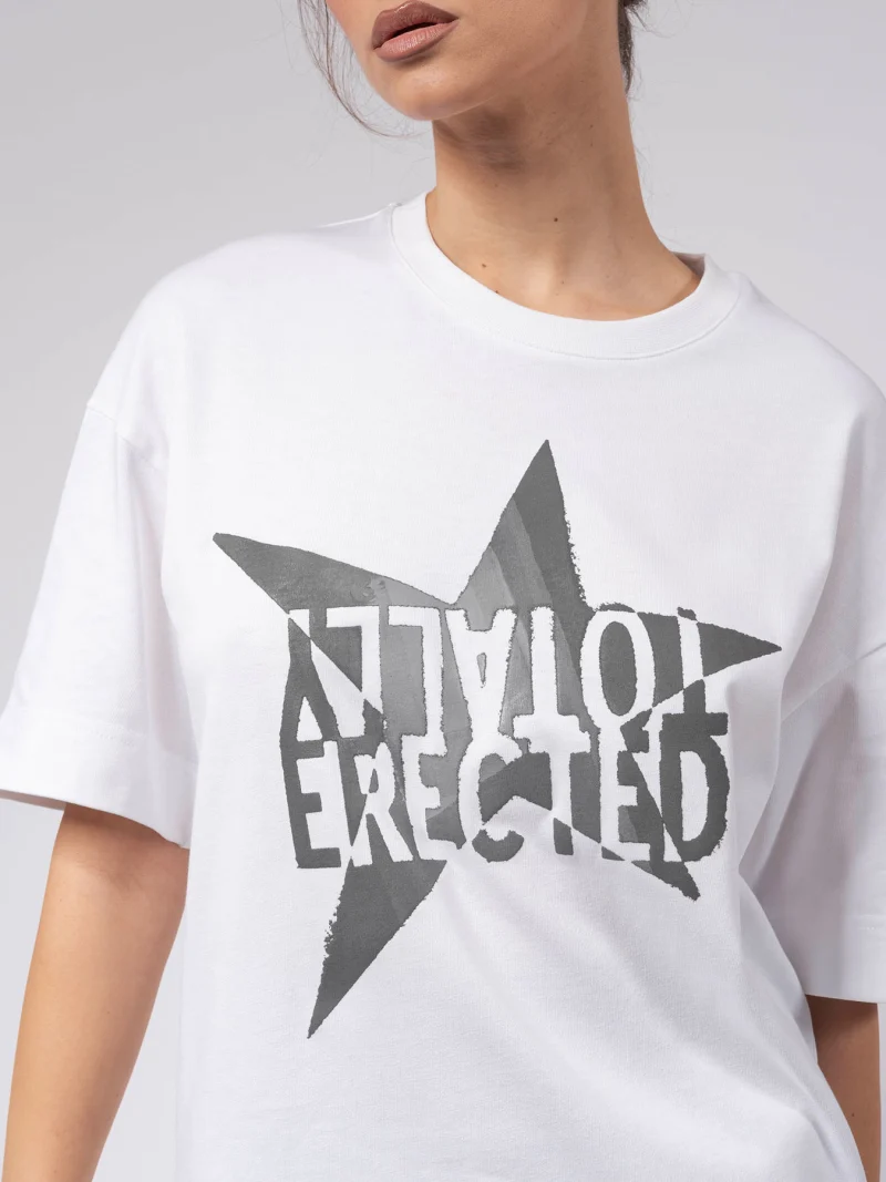 Бяла овърсайз тениска GREY STAR — снимка 6