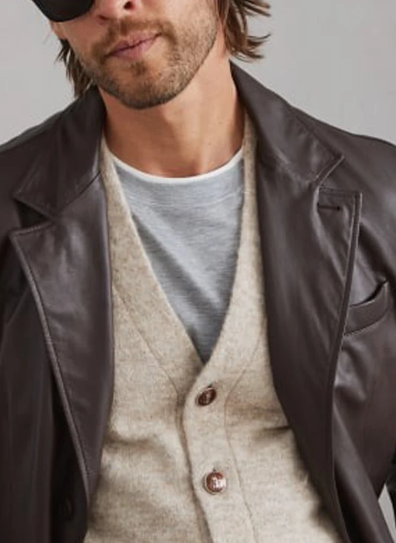 Кожено яке 'Blazer style' Brunello Cucinelli — снимка 5