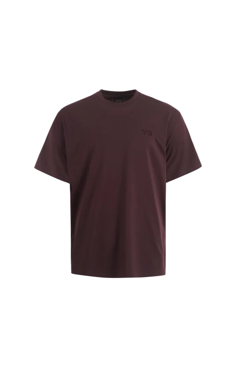 Y-3 Regular Short Sleeve T-Shirt in Burgundy