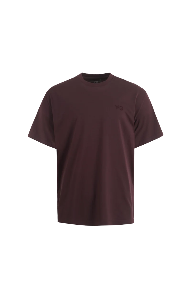 Y-3 Regular Short Sleeve T-Shirt in Burgundy