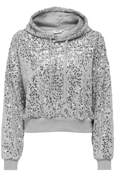 Суичър Onljada L/S Sequins Hood 15358838 BS000086 light grey melange