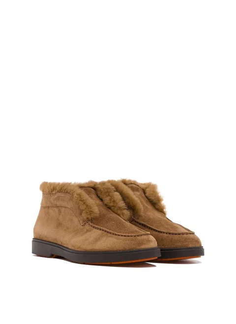 Велурени боти с мека подплата Santoni — снимка 2