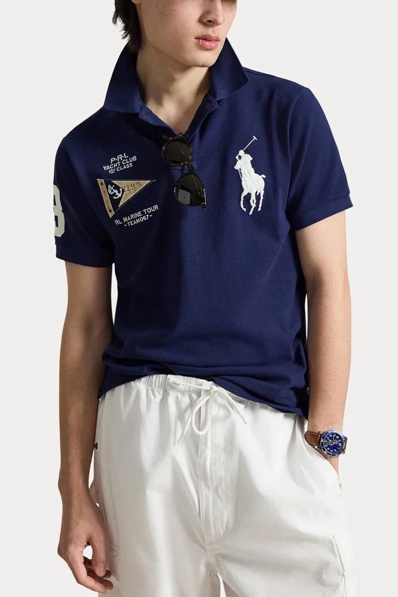 Polo 20/1 Mesh-Knt 710B21921001 410 navy — снимка 2