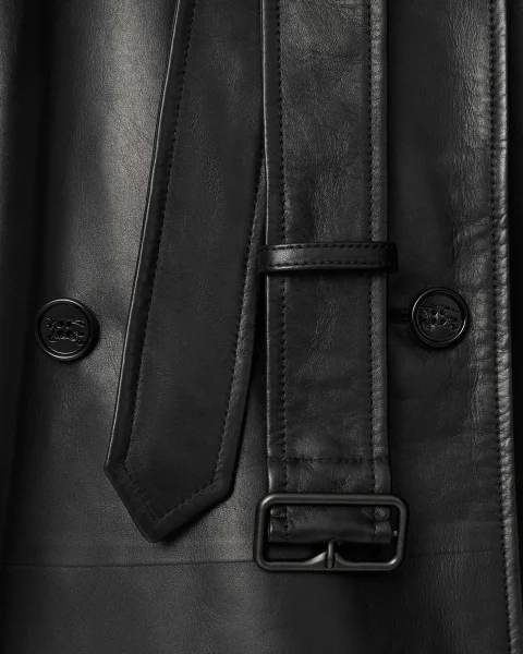 Long Leather Castleford Trench Coat — снимка 2