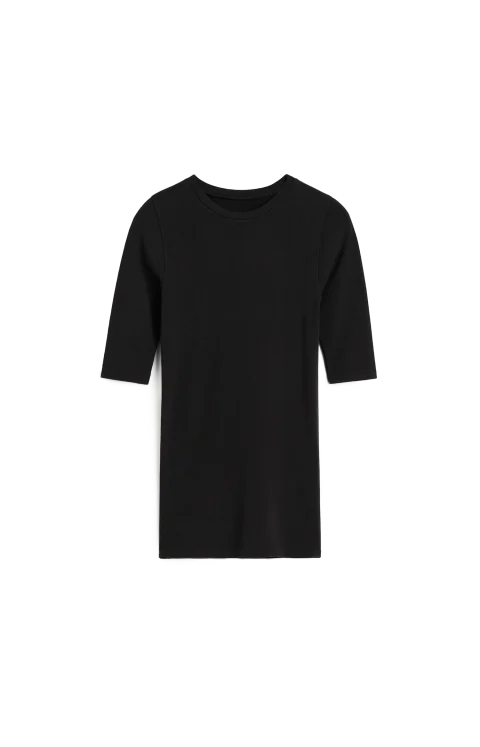 Compact Jersey Top in Black