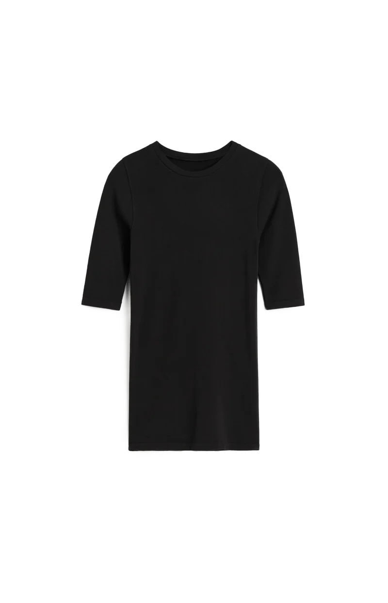 Compact Jersey Top in Black