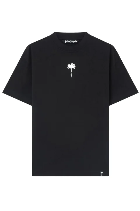 T-Shirt Palm Tree Statement Reg PAMAA001JR008-1003 black-off white