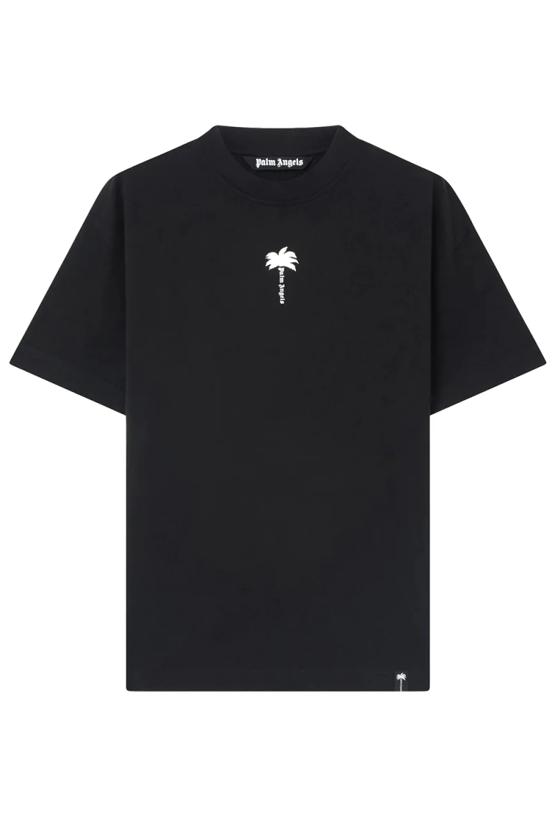 T-Shirt Palm Tree Statement Reg PAMAA001JR008-1003 black-off white