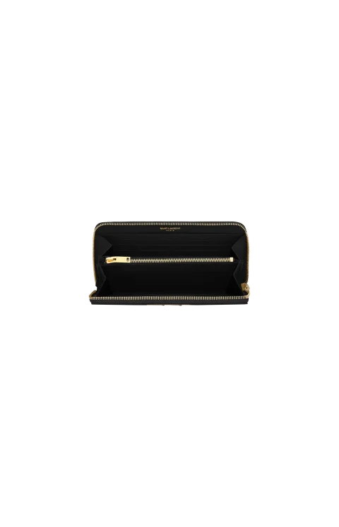 Cassandre Matelasse Zip Around Wallet in Black — снимка 2