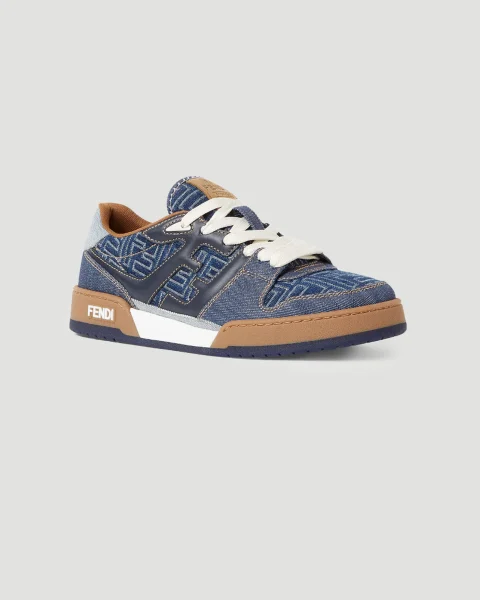 Fendi Match Sneakers in Blue FF Jacquard — снимка 2