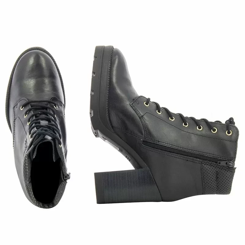 Дамски Боти На Ток BOTTERO – 350103 PRETO/OURO/PRETO — снимка 5
