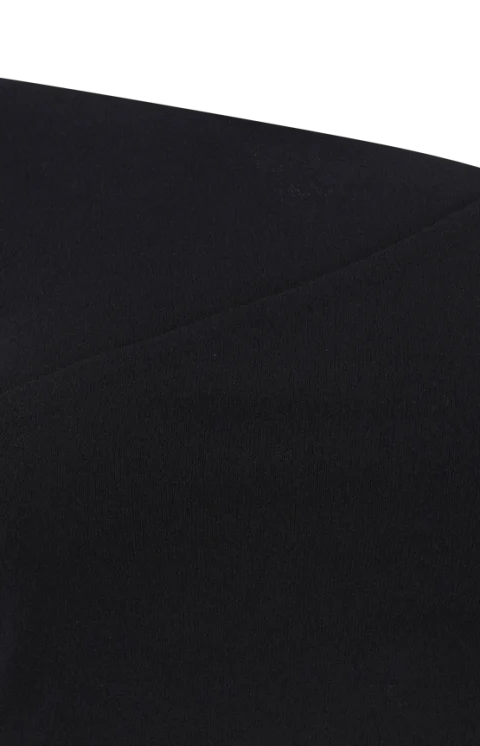 Cropped Cotton-Blend Crepe Top in Black — снимка 2