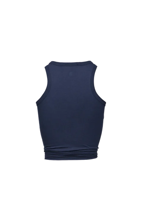 Knotted Tank Top in Navy — снимка 2