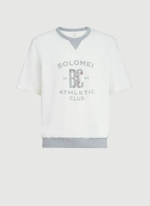 Тишърт с принт Brunello Cucinelli — снимка 6