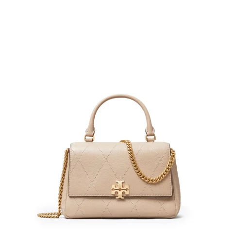 Дамска бежова чанта Mini Charlie TORY BURCH — снимка 1