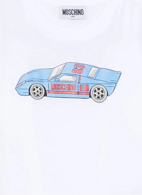 Тишърт с принт 'Car' Moschino Kids — снимка 3