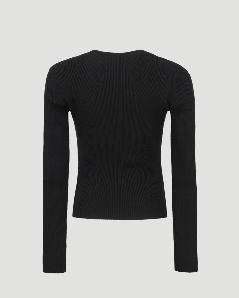 Stretch Wool Pullover with Cut-Out — снимка 2