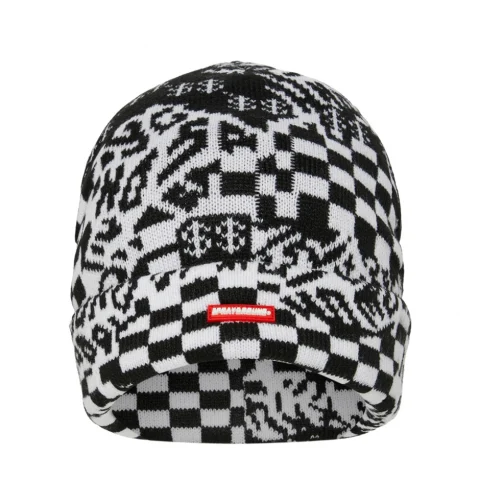 Плетена шапка BLACK AND WHITE WARP CHECK SPRAYGROUND