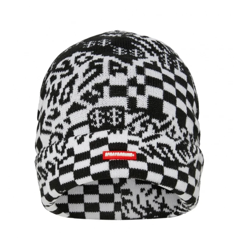 Плетена шапка BLACK AND WHITE WARP CHECK SPRAYGROUND