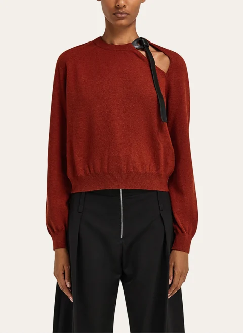 Пуловер с 'cut- out' детайл Ferragamo — снимка 5