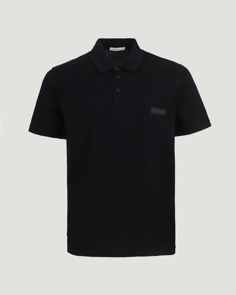 Cotton Polo with Givenchy Patch in Black